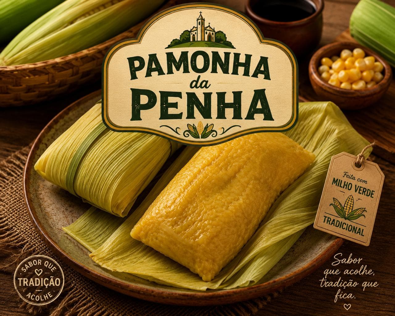 Pamonha doce e salgada com goiabada e queijo