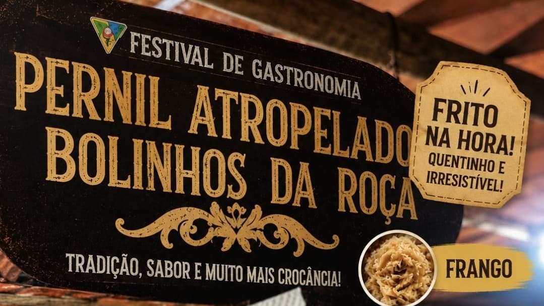 Pernil atropelado e bolinhos da roça