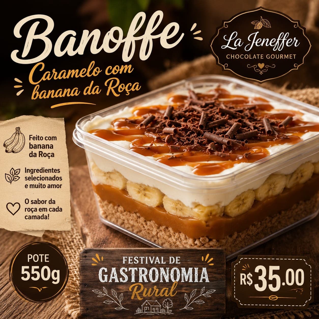 Caramelo com banana da roça