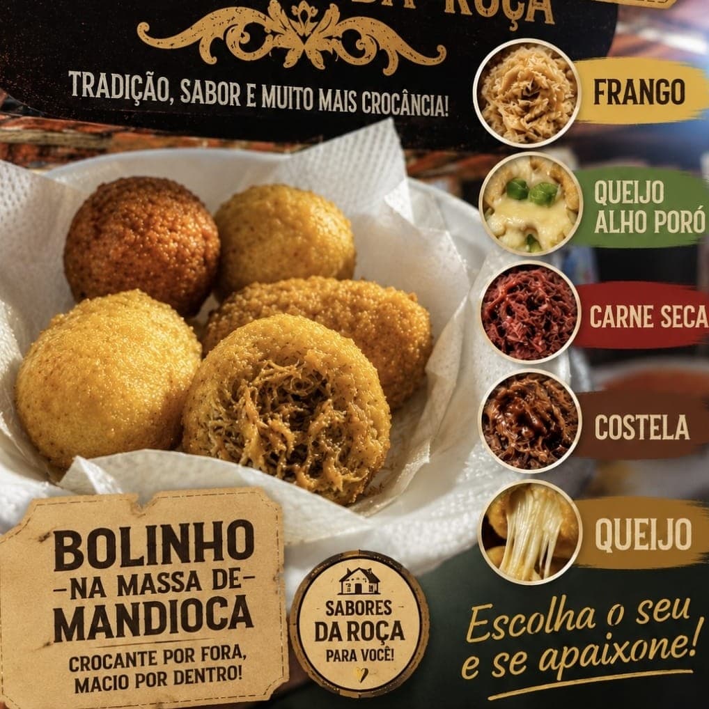 Porção de Bolinhos de Mandioca com 8 unidades